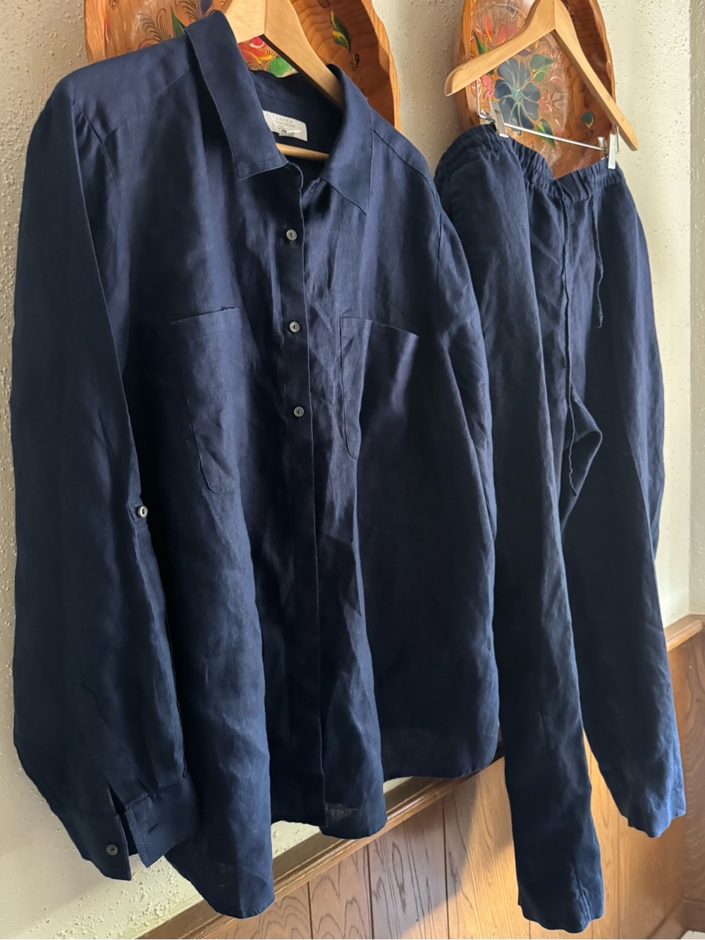 Charter Club Luxury Linen Shirt and Pants Set in Intrepid Blue Size 3X